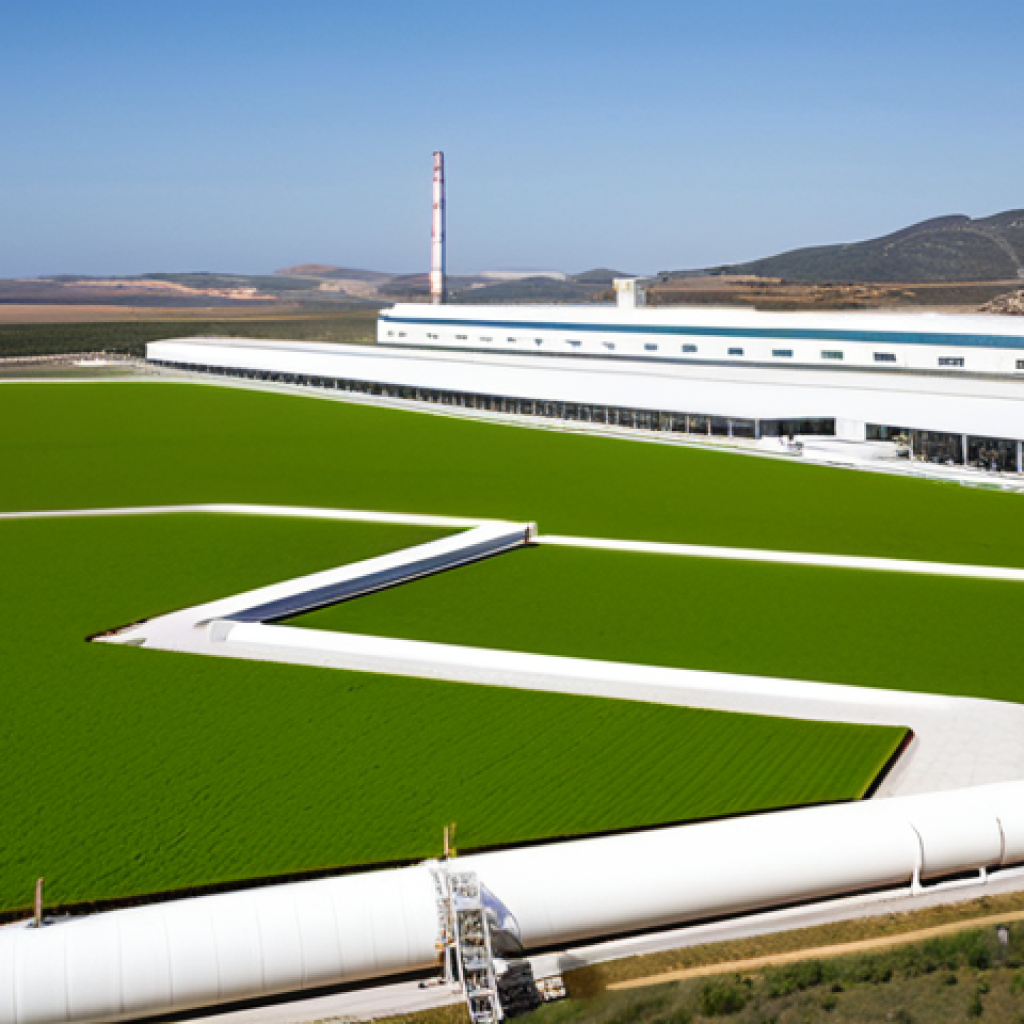 합성생물학의 최신 연구 동향 - Sustainable Biofuel Production**
"A futuristic biofuel refinery in Andalusia, Spain. Algae farms st...